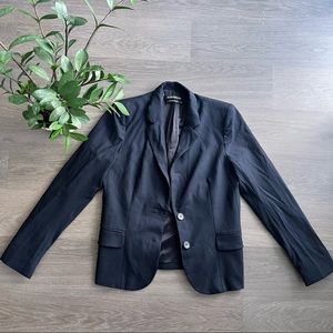 Club Monaco Navy Pinstripe Wool Blazer with Pockets